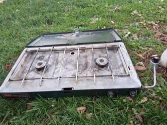 Two burner outdoor coleman grill