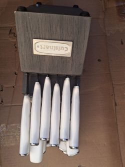 Cuisinart Knife Block Set with White Handles