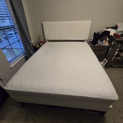 Queen Bed Frame With New Mattress