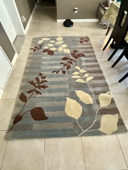 🌿 Surya Bella 5x8 100% Wool Area Rug - Thick Contemporary Botanical (As-Is) 🌿