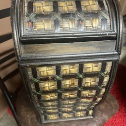 Nice Vintage Wicker  Trash Can,  