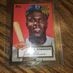 2002 TOPPS #312 JACKIE ROBINSON GOLD 50TH ANNIVERSARY BASEBALL CARD