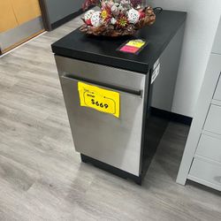 GE 18 in. Stainless Steel Portable Dishwasher with Sanitize Cycle and 52 dBA