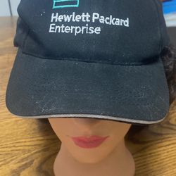 Vtg Hewlett Packard Enterprise Branded Baseball Cap Black Adj