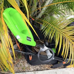 Green works Mower And Leaf Picker Up