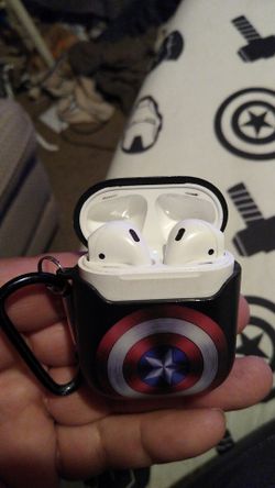 Apple air pods with captian America case