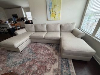 Pottery Barn Pearce double‑chaise sectional