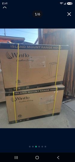 Island range hood 36" stainless steel with glass 2 available now