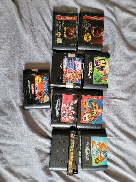 Sega Genesis Console Controls And Game Lot Retro Rare Game