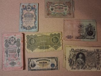 Early 20th Century Russian and Polish currency