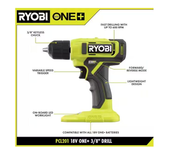 ryoby drill _ tool only // New
