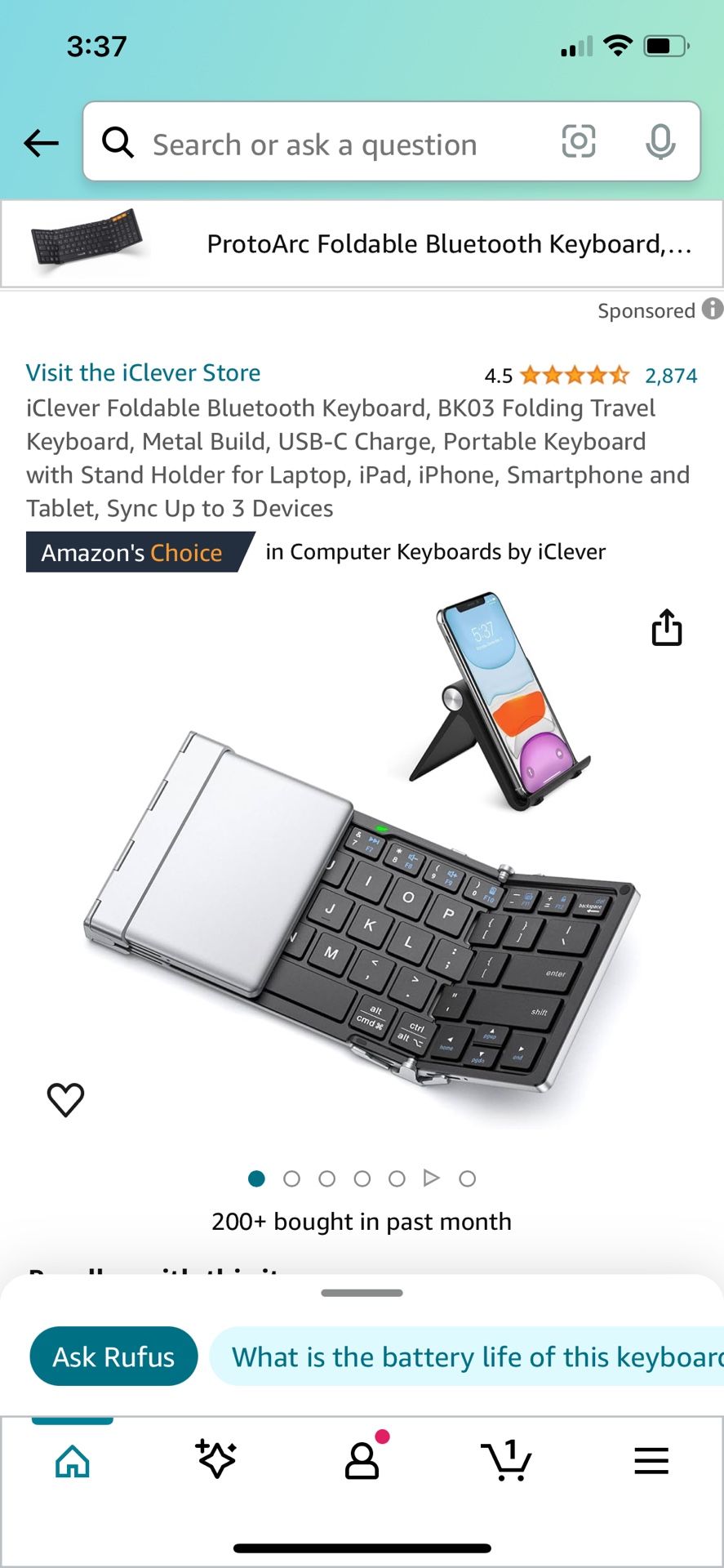 Foldable Bluetooth Keyboard For PC / iPad/Phone