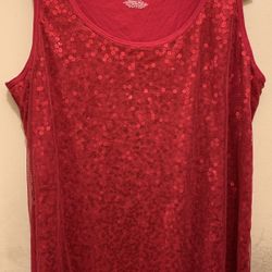 NWT Lane Bryant Red Sequin Tank Top