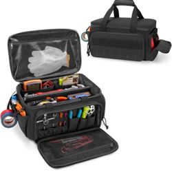 NEW! 14-Inch Tool Bag with Anti-friction Bottom, Hand Tool Storage Organizer for Men, Tactical Range Bag, Multi-purpose Work Tote for Repairman