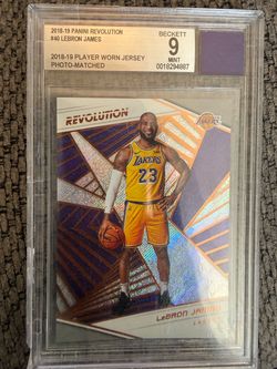 2018-19 Panini Revolution LeBron James #40 Jersey Fusion Player Worn Patch BGS 9