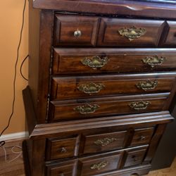 Antique Solid Maple Wood Dresser