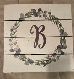Monogram Letter B Wood Pallet Sign