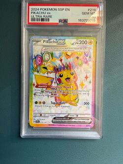 Pokemon PSA 10 Pikachu ex Ultra Rare #219
