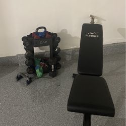 Bench And Weight Set With Stand