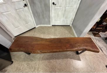 Live Edge Solid Wood Industrial Style Bench