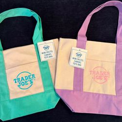 Pastel color trader Joes viral mini tote bag