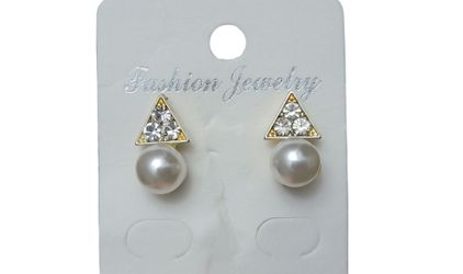 Earrings Silver with White Diamonds