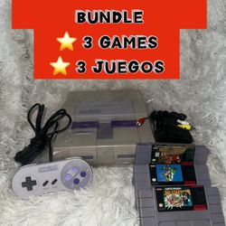 SUPER NINTENDO WITH 3 Games READY TO PLUG N PLAY