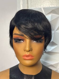 100% Human Hair Pixie Cut Wig | Short Glueless Black Wig | Natural Look