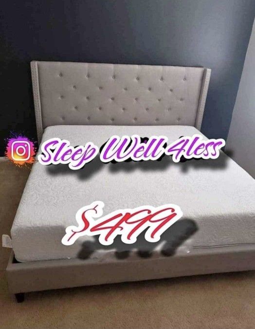 NEW KING SIZE BED FRAME AND MATTRESS