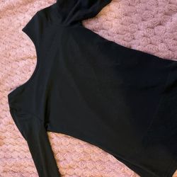 SHEIN Black Open Back Long Sleeve