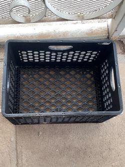 Black Plastic Storage Container Milk Crate