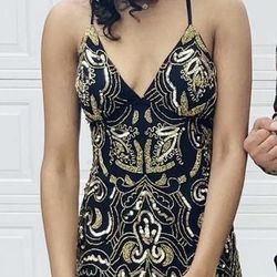 Black And Gold Prom Dress