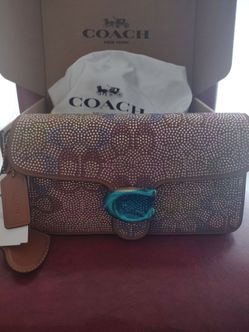 Coach Crystal Embellished Flap Crossbody Bag