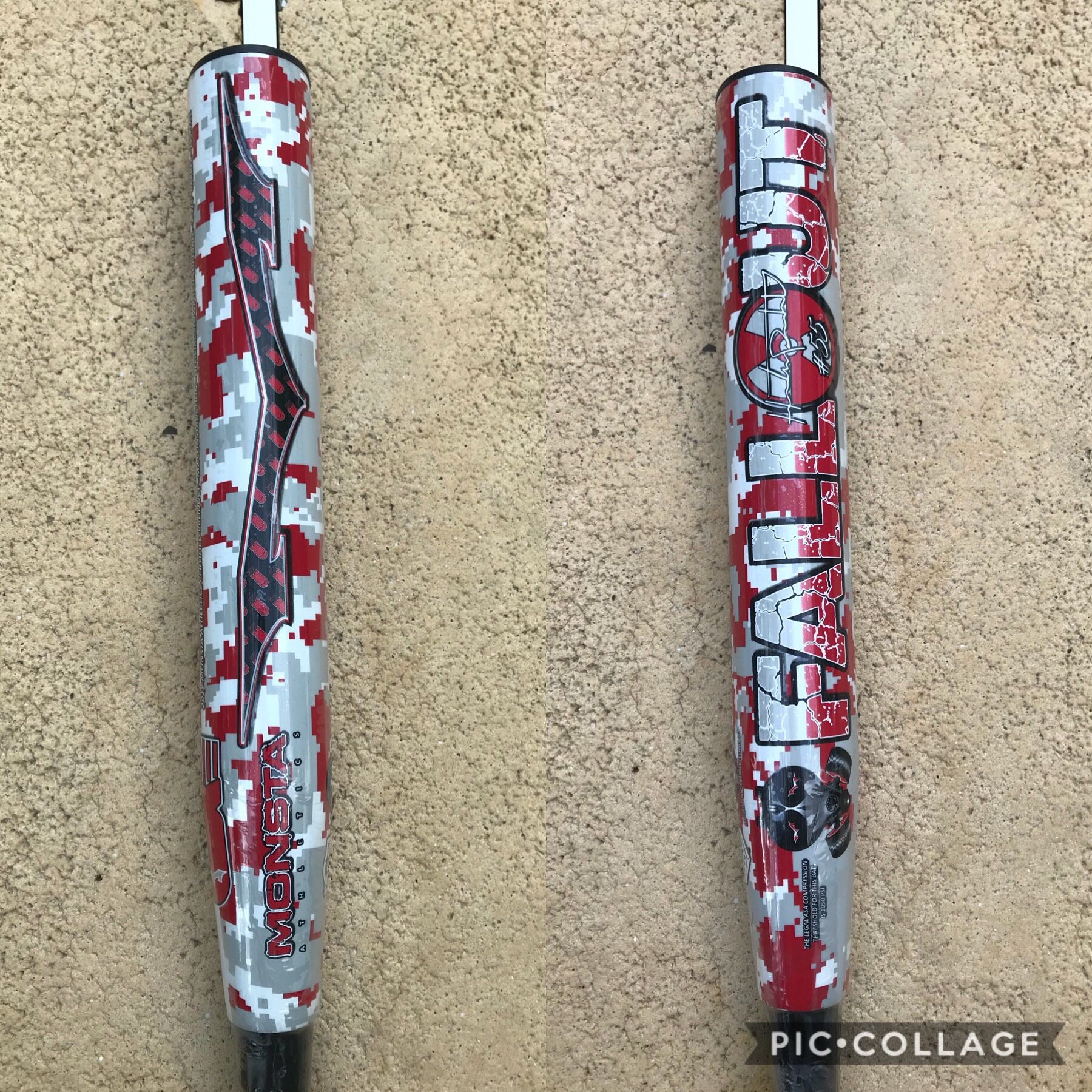 2018 Monsta Fallout Red Camo ASA Slowpitch Softball Bat Brand New In Wrapper MAKE OFFER!!!