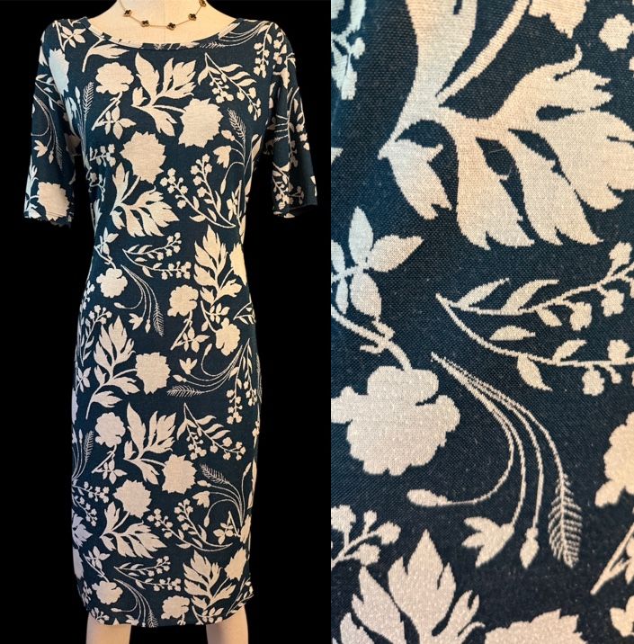 Lularoe Julia Dress Teal/Cream Garden Pattern Size Small