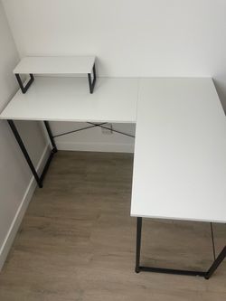 L Shaped Corner Desk in White