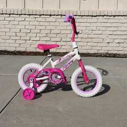 Huffy 12" Rock It Kids' Bike, Fits Riders 37" - 42", White and Pink , Child, Girls