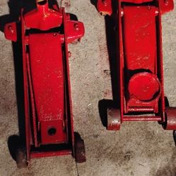 Two Vintage Snap-On 2 1/2 Ton Floor Jacks Needs TLC