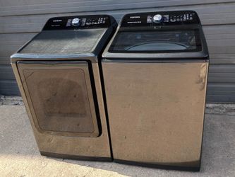 Samsung Black Stainless Steel XXL Ultra Capacity Plus Top Load Washer/Electric Dryer (can deliver)