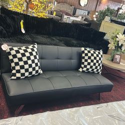 Black Vinyl Click Back Sofa