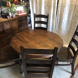 EARLY 1900s DINING TABLE W/CHAIRS I WOOD