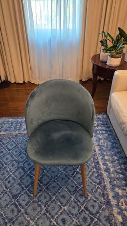 Set of 4 Velvet Dining Chairs Gray-Blue with– Modern Scandinavian Style