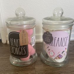 Vanity - 2 Jars Of Beauty Blenders & Cotton Balls