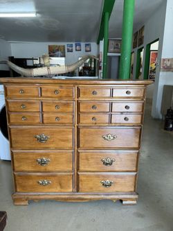 Vintage Tall Solid Wood Dresser 