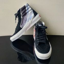 Vans Men's Sk10-Hi Bolt Chrome Flash Black Suede Canvas High Top Sneaker