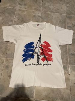 Vintage 90s Air France Airlines Paris Promo T-Shirt Single Stitch SZ L