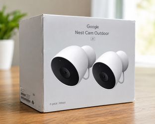 Google Nest Outdoor Smart Security Camera (Wired, 2nd Gen) 2-Pack - Snow
