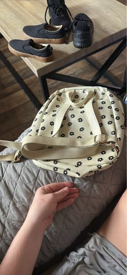 Cream Floral Mini Backpack