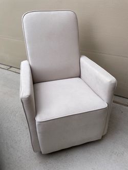 Chair accent rocker swivels cream white cloth