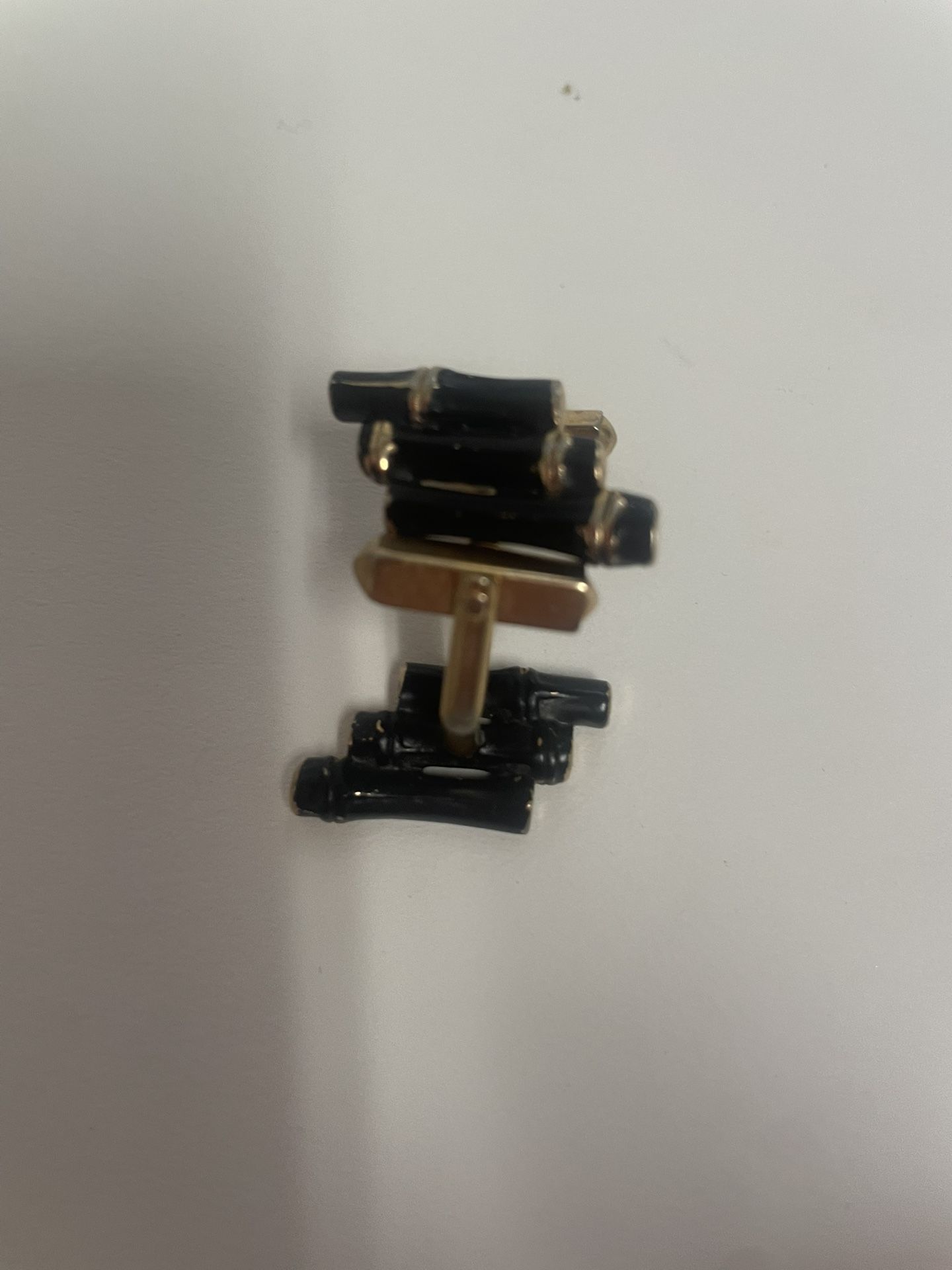 Groovy Bamboo-looking Vintage Cufflinks -- marked SWANK